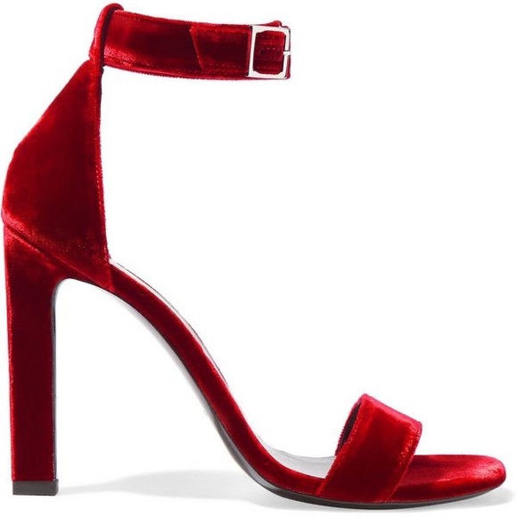 Red Velvet Saint Laurent Heels - Picture 2 of 8